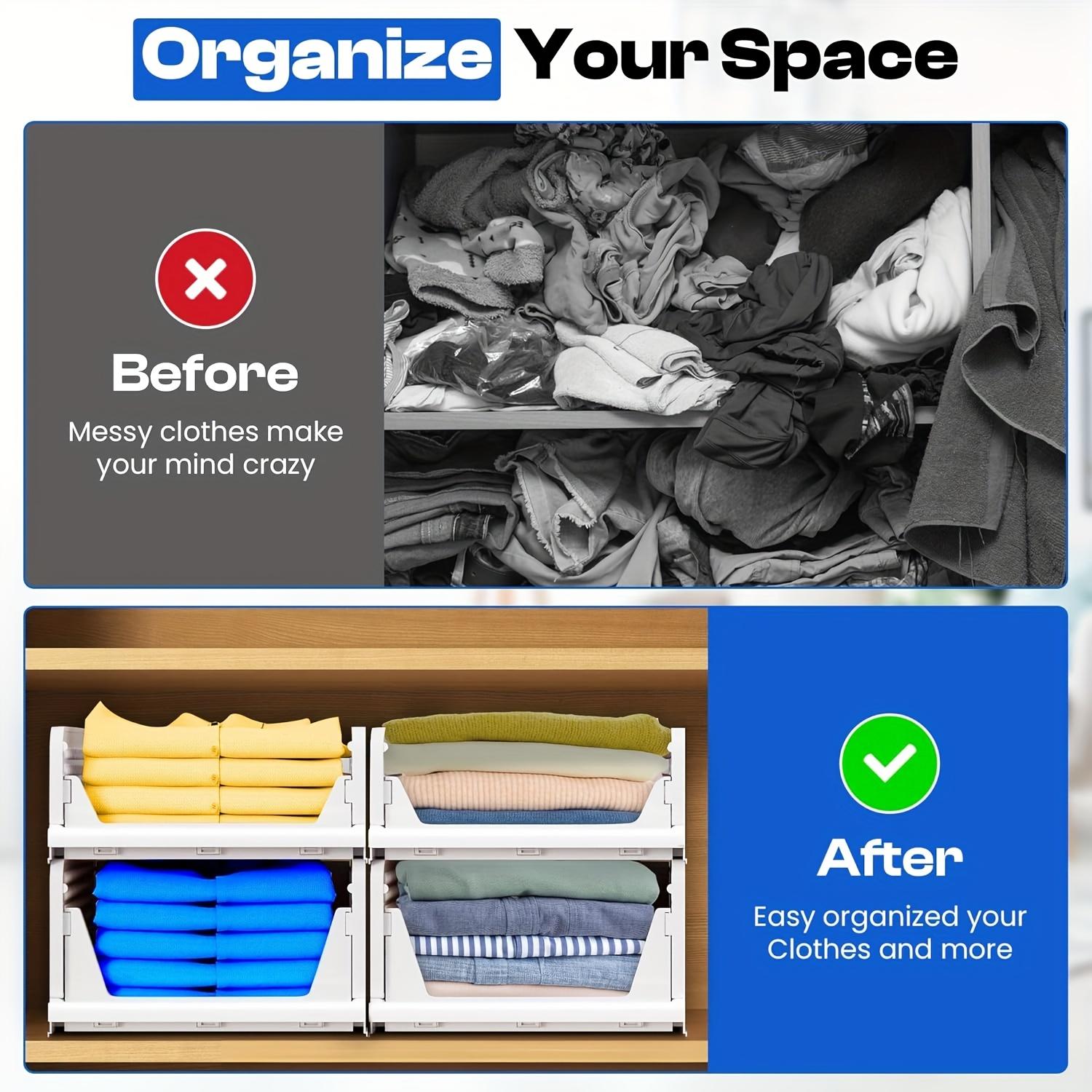 Multi-Layer Stackable Closet Organizer, Drawer Storage Box for Clothes, Home Organization, Space Saving, Spacious Storage, Kitchen & Bathroom Use, Stackable Structure, Easy Accessibility