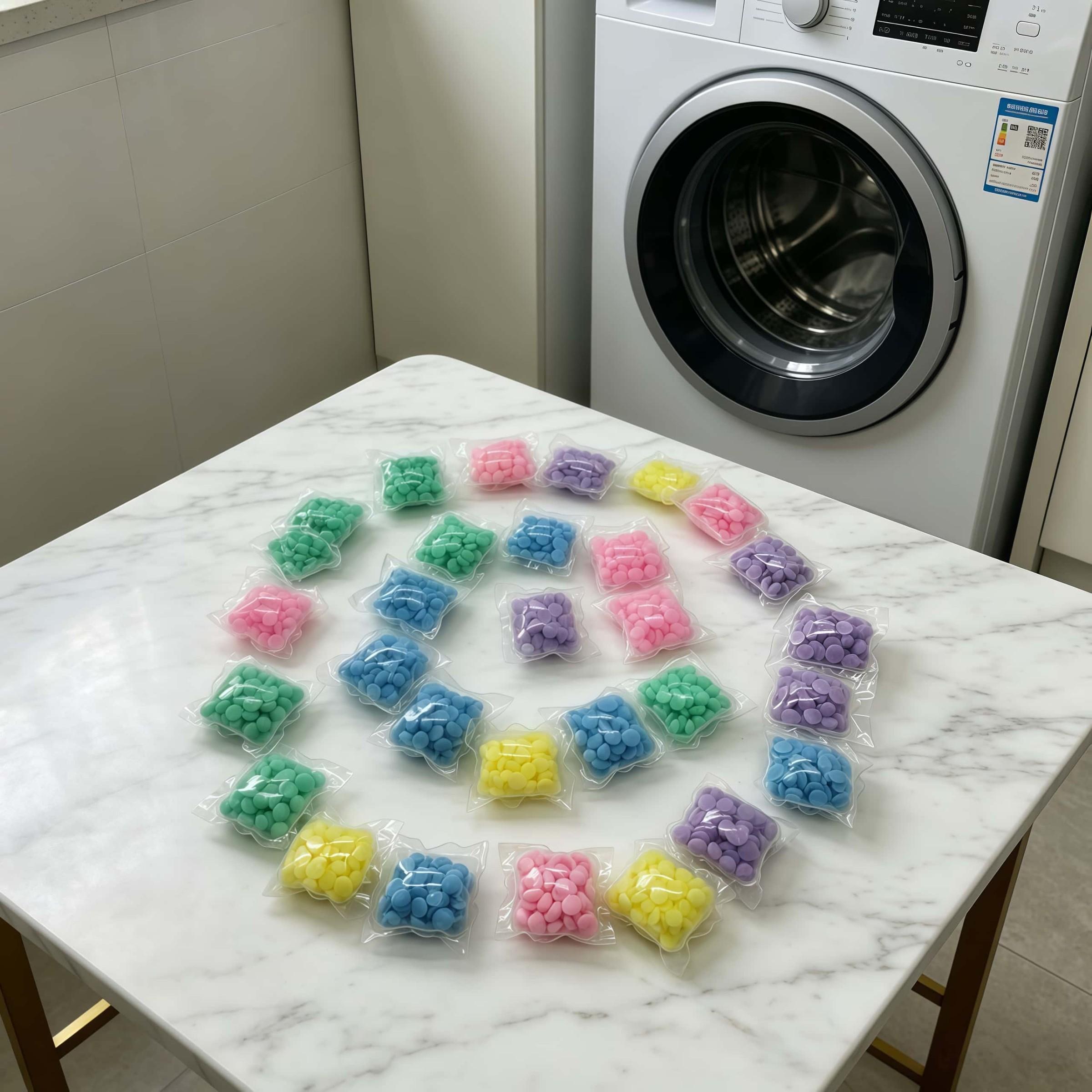 Long-Lasting Scent Beads, 30 Pieces Per Bag, 72-Hour Freshness, Quick Dissolve in Cold Water, Universal Use for Clothes and Bedding, Laundry Accessories