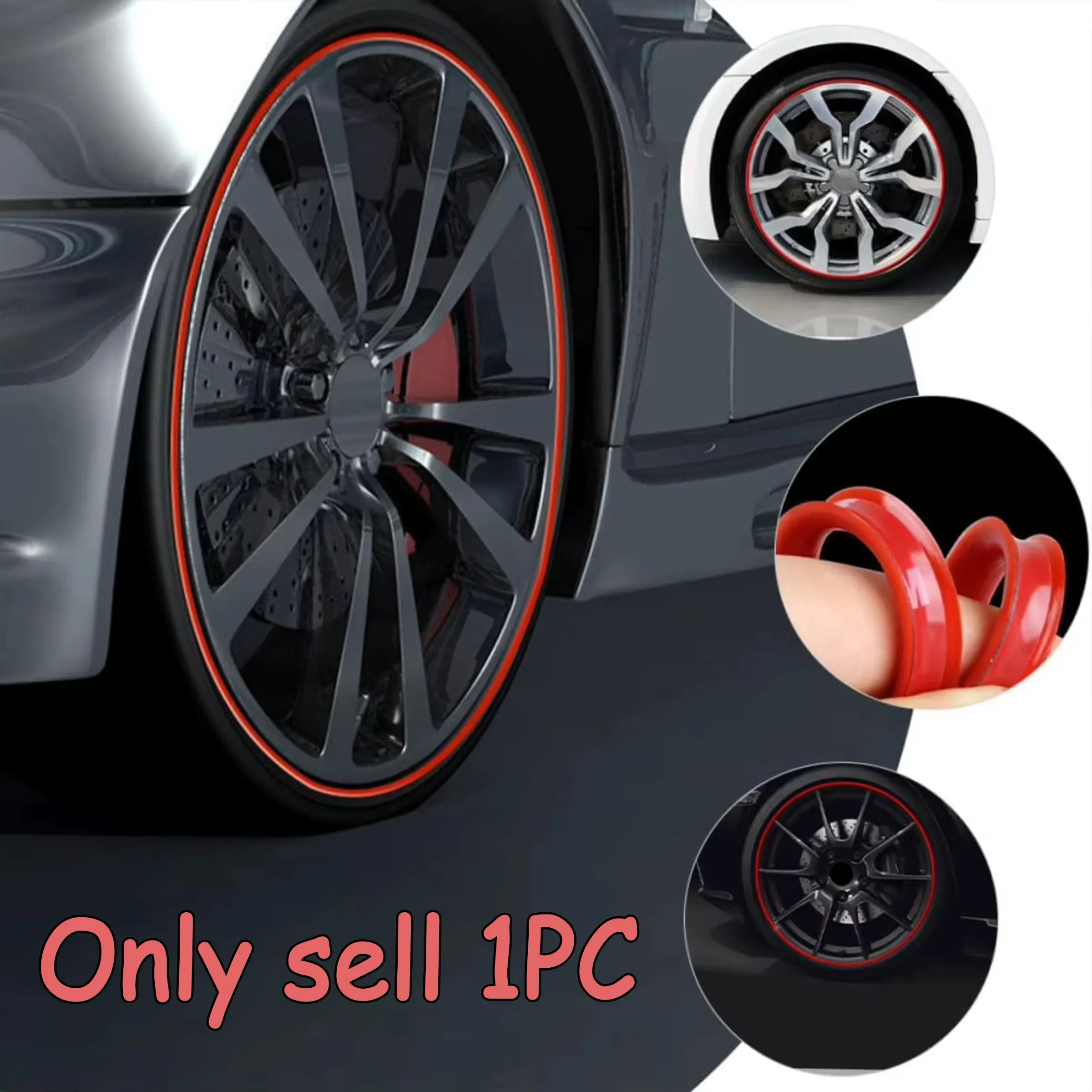 Car Wheel Rim Edge Protection Strip, 8m Durable Scratch-Resistant Automotive Decorative Tape, DIY Tire Customization Sticker, Manual Installation