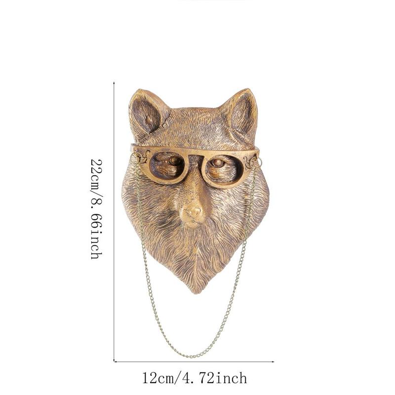 Creative Resin Animal Head Wall Hanging, Fox Head Wall Hanging, Resin Material, Wall Art, Home Accents, Personalized Style, Visiting Gift