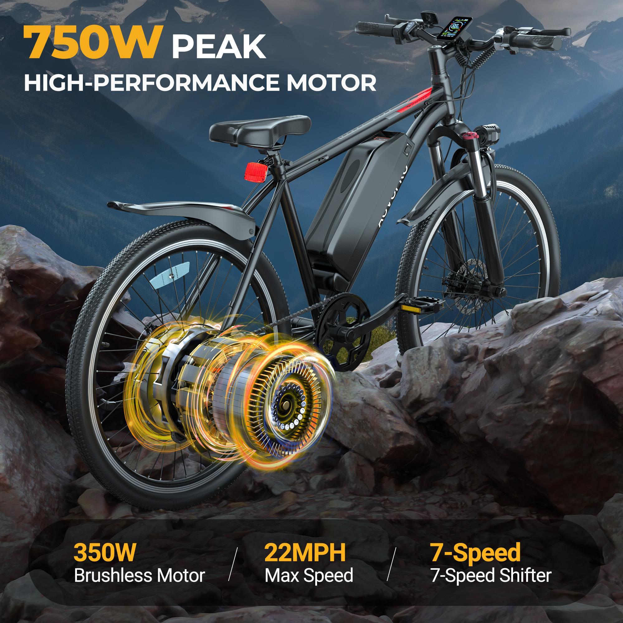 Electric Bike for Adults with Peak 750W Motor, 30-55 Miles Electric Mountain Bike with 48V 9Ah Removable Battery, 21-Speed,Front Suspension & LCD Display,Commuter Electric Bicycle Electric Bike for Adults with Peak 750W Motor, 30-55 Miles Electric Mountain Bike with 48V 9Ah Removable Battery, 21-Speed,Front Suspension & LCD Display,Commuter Electric Bicycle