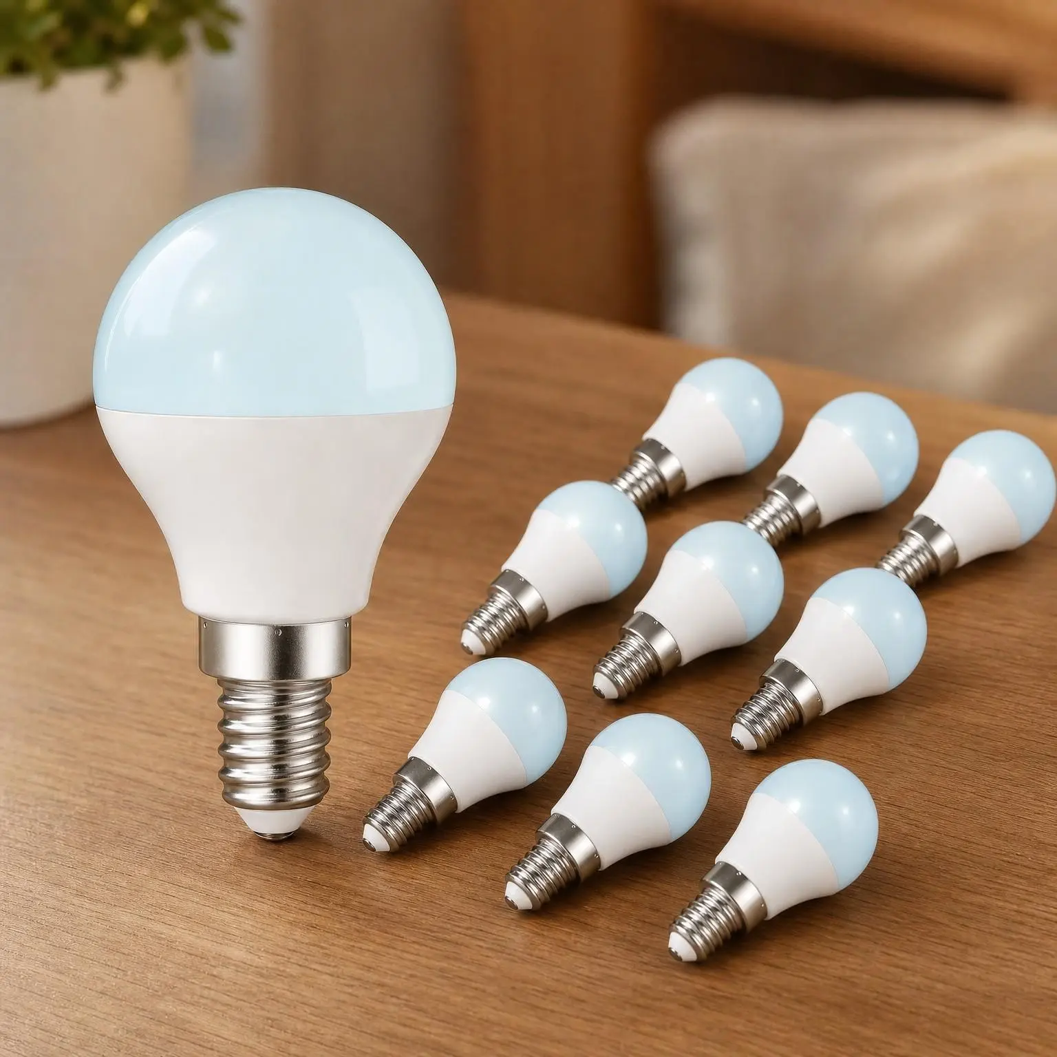 Ceiling Fan Light Bulbs 60 Watt Equivalent, 5.5W E12 LED Bulb Daylight 5000K, Small Base Candelabra LED Light Bulbs 120V, Non-Dimmable, 10 PackGift
