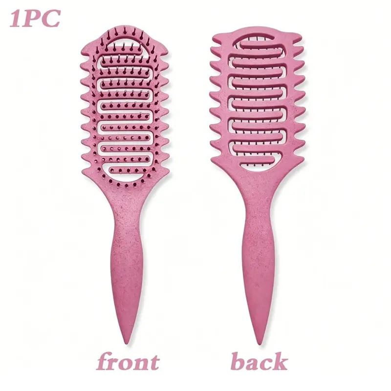 Vented Curl-Defining Brush, Curl Styling Brush, Curly Hair Detangler Brush for Curly, Wavy & Coily Hair, Airflow Comb for Fast Drying, Curl-Enhancing & Edge Lift, Detangling Brush for Wet & Dry Hair, Ideal for Travel, Home and Salon