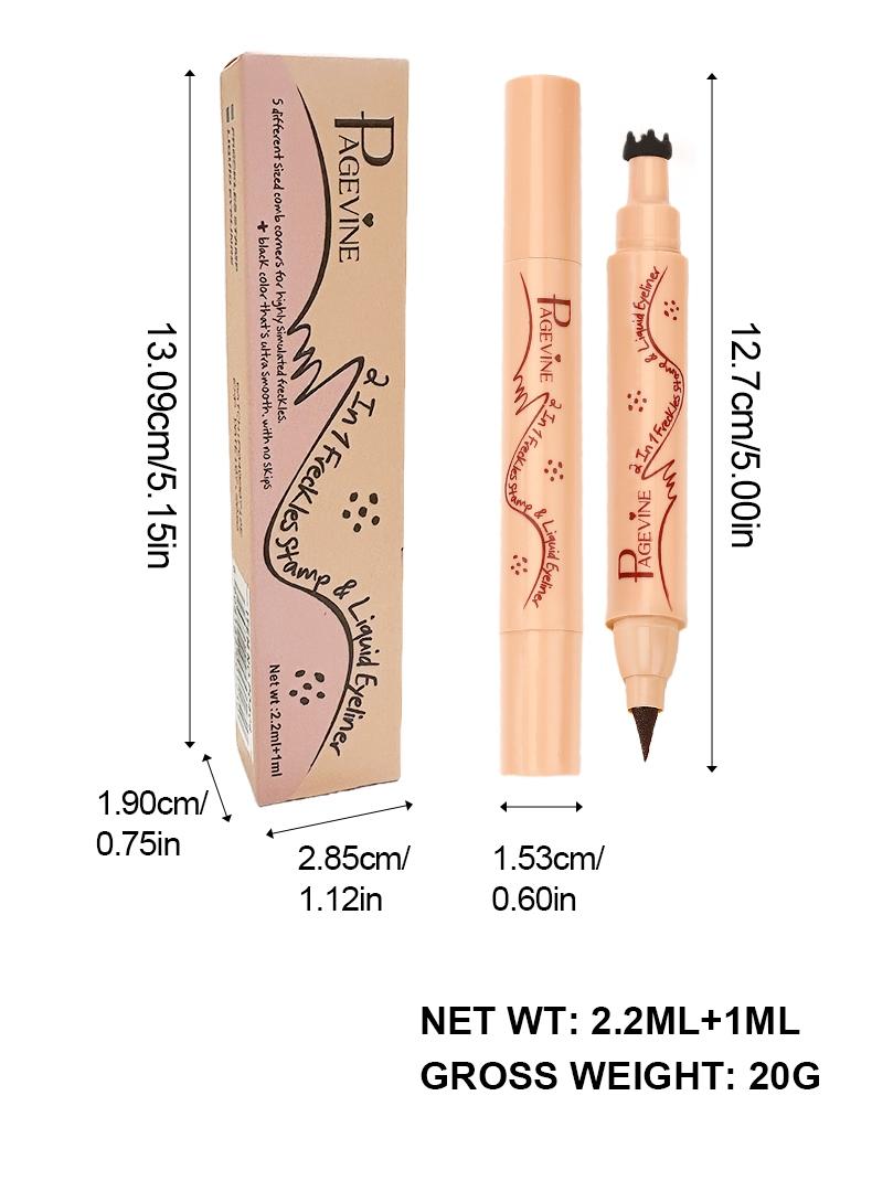 2-In-1 Dual Head Freckle Pen Eyeliner Liquid, Quick-Dry Waterproof Smudgeproof Pointed Pen, Realistic Fake Freckles Long-Lasting Design