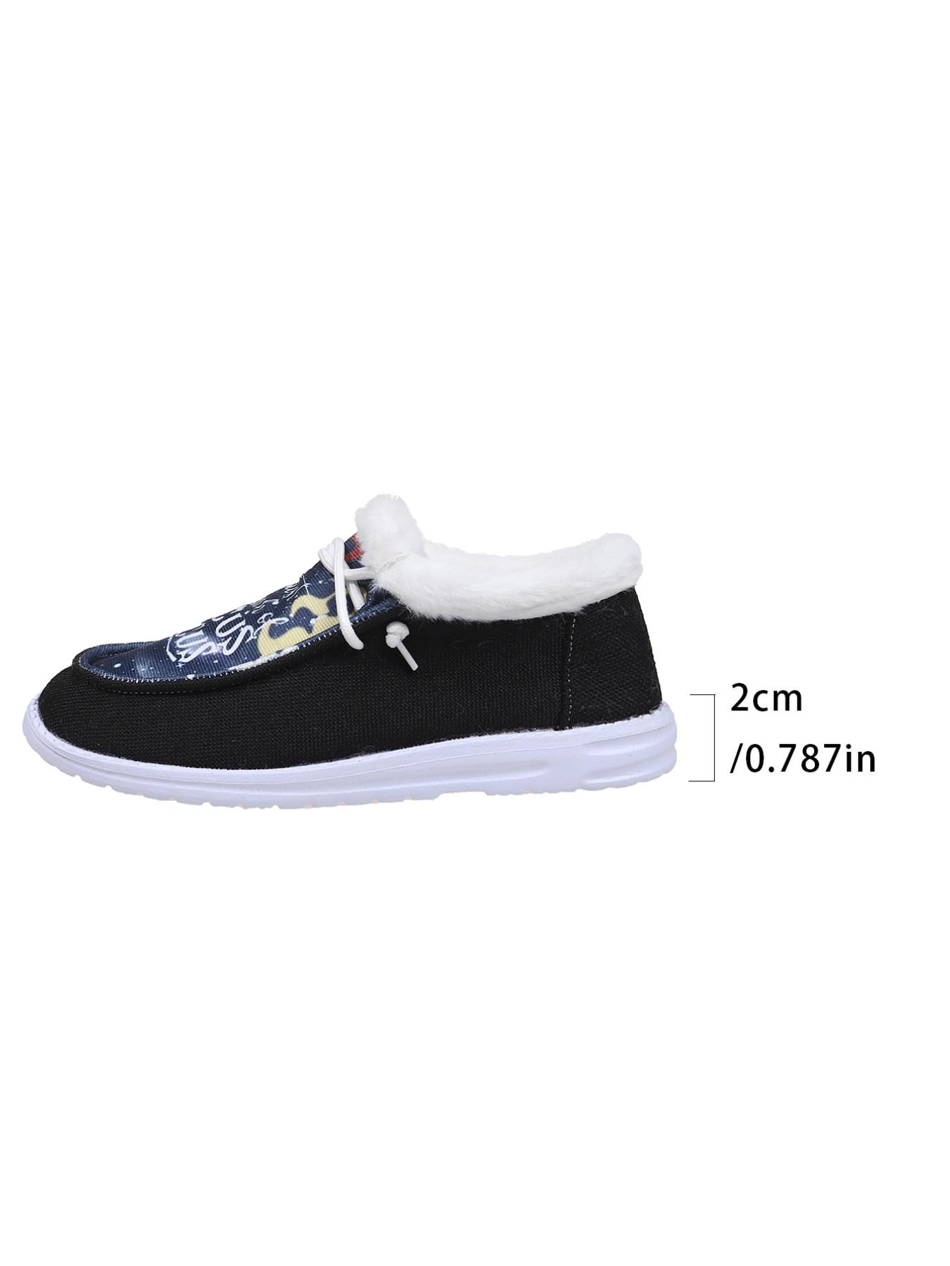 2026 New Cow Print Fleece Lined Warm Loafers for Women, Slip-On Casual Slip Ons Comfortable Snow Boots, Flat Sole, Outdoor Wear, Lazy One-Step on