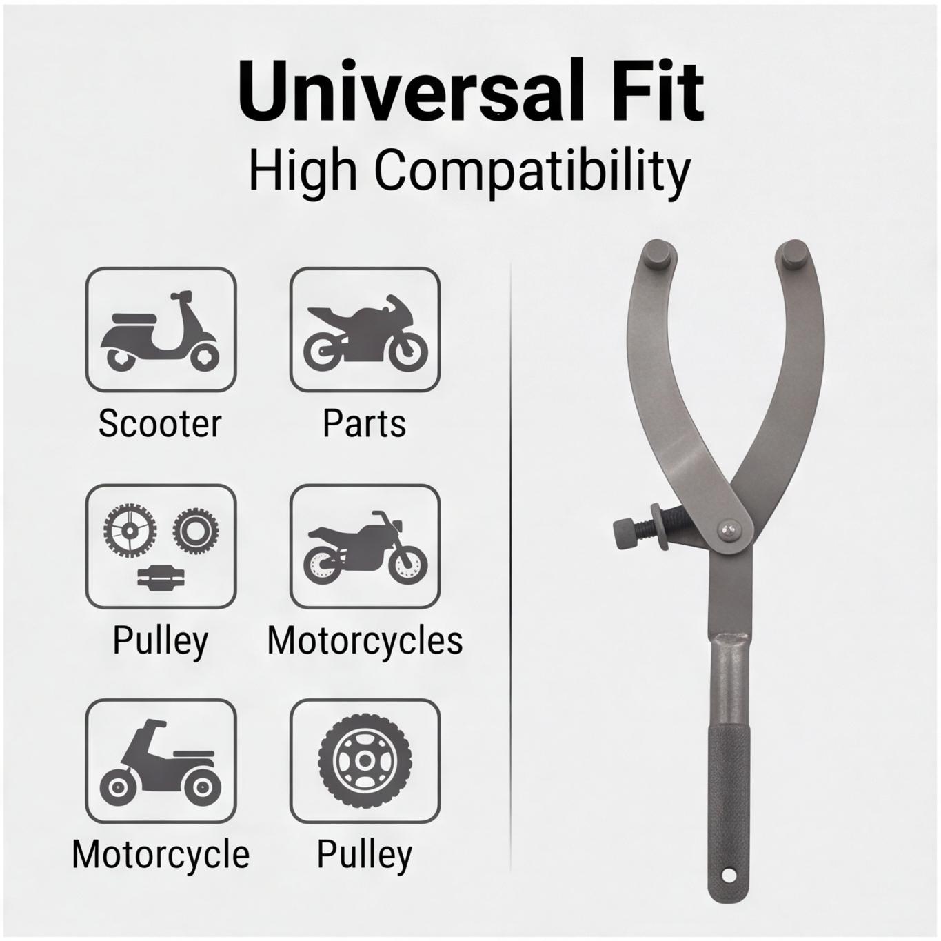 Y-Shaped Motorcycle Scooter Belt Pulley Magnetic Motor Clutch Removal Tool, Flywheel Fixing Wrench, Essential Repair Kit