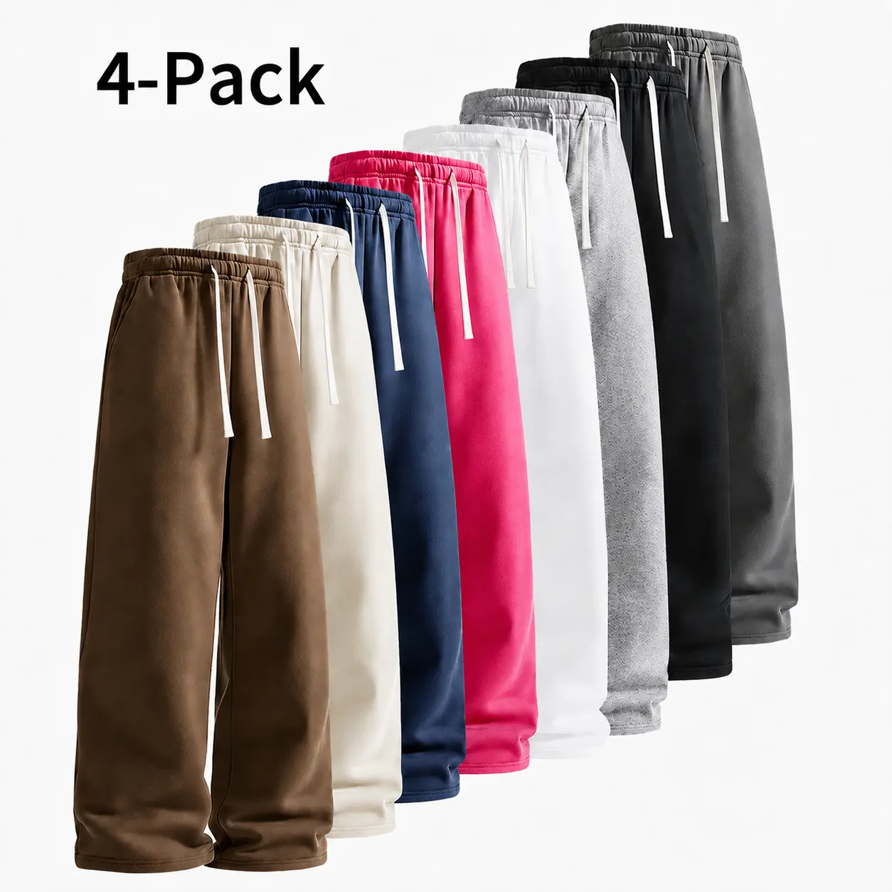 4-Pack Fall & Winter Styles Ultra-Soft Wide-Leg Sweatpants| Breathable athletic pants for basketball, running, and gym (optional 4-pack and 1-pack)