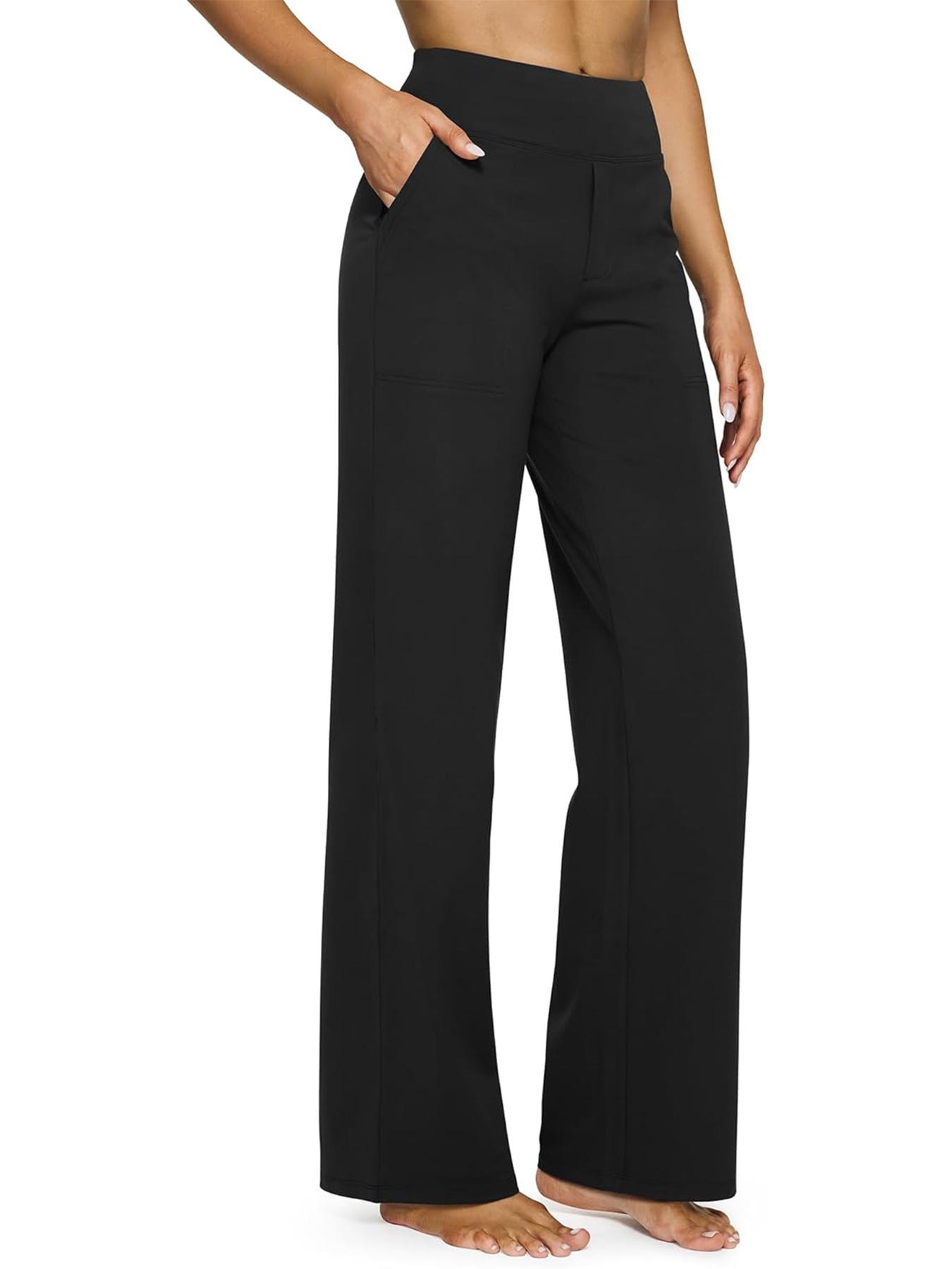 2026 Women's Casual Business Dress Pants, Stretchy High Waist Wide Leg Trousers, Work Office Wear with Pockets, Stylish & Comfortable, Casual Fashion Pants