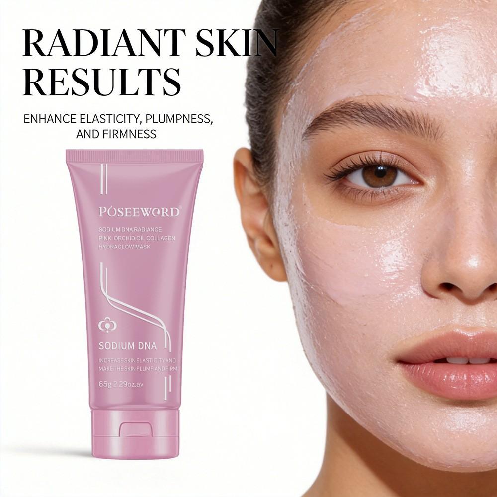 2 Pack Sodium Dna Radiance Orchid Oil Collagen Hydraglow Mask, Moisturizing Peel-Off Mask, Multi-Pack Liquid Form, No Allergen