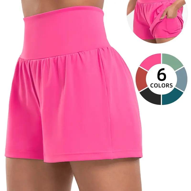 Women's High Waist Fitness Yoga with Inner Lining and Pockets, Comfortable Workout Clothes Women Sportswear for Gym and Daily Exercise, All Seasons