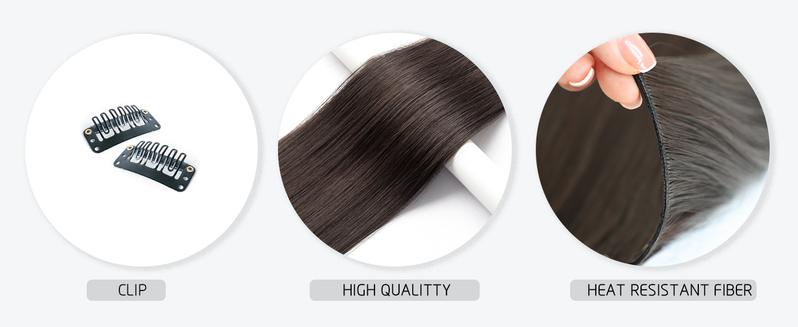 Black Clip in Hair Extensions 6PCS Straight Invisible 24inch Long Synthetic Thick Clips on Hairpieces for Women Girls Natural Full Head Party Daily Use 6OZ