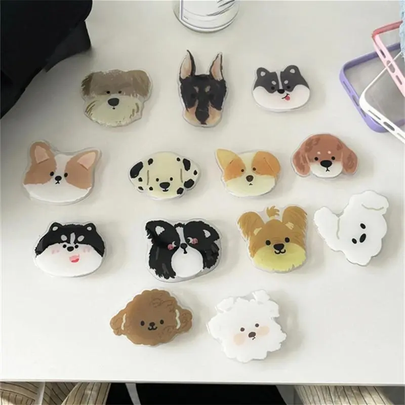Korea Cute Cartoon Puppy Phone Holder Grip Tok Griptok For iPhone 16 15 Samsung Universal Accessories Lovely Phone Stand Bracket