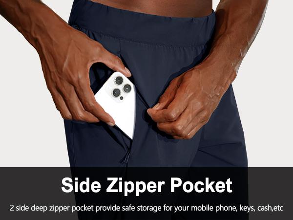 MAELREG Men's Golf Joggers Pants with Zip Pockets Stretch Lightweight Nylon Sweatpants Work Casual Athletic Track Pants Men