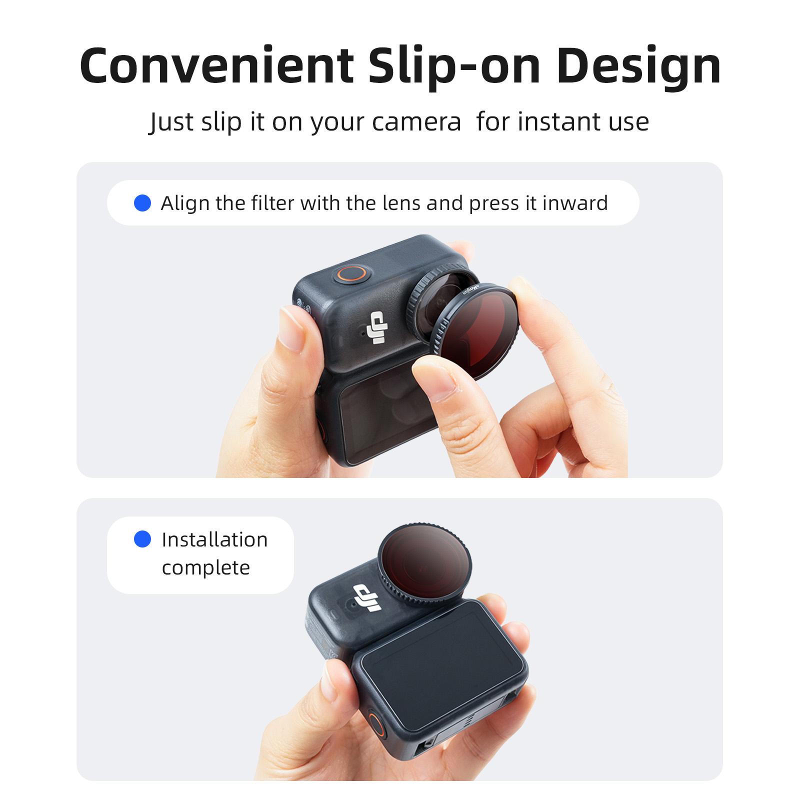 Dji Osmo Nano Quick-Release ND Filter Set, Protective Lens Kit for Dji Action Camera Accessories, Essential Gear for Sports Photography & Filming