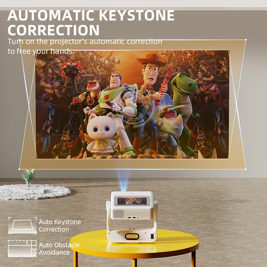 Touchscreen Portable Projector [Autofocus/800 ANSI/Native 1080P/Support 4K] A5PRO Smart Home Movie Projector with Touchpad, Wifi 6, Bluetooth, 180° Stand, 300-inch Display, Suitable for Outdoor/Indoor/Gaming, Christmas/New Year Gift voplls Hdmi Android