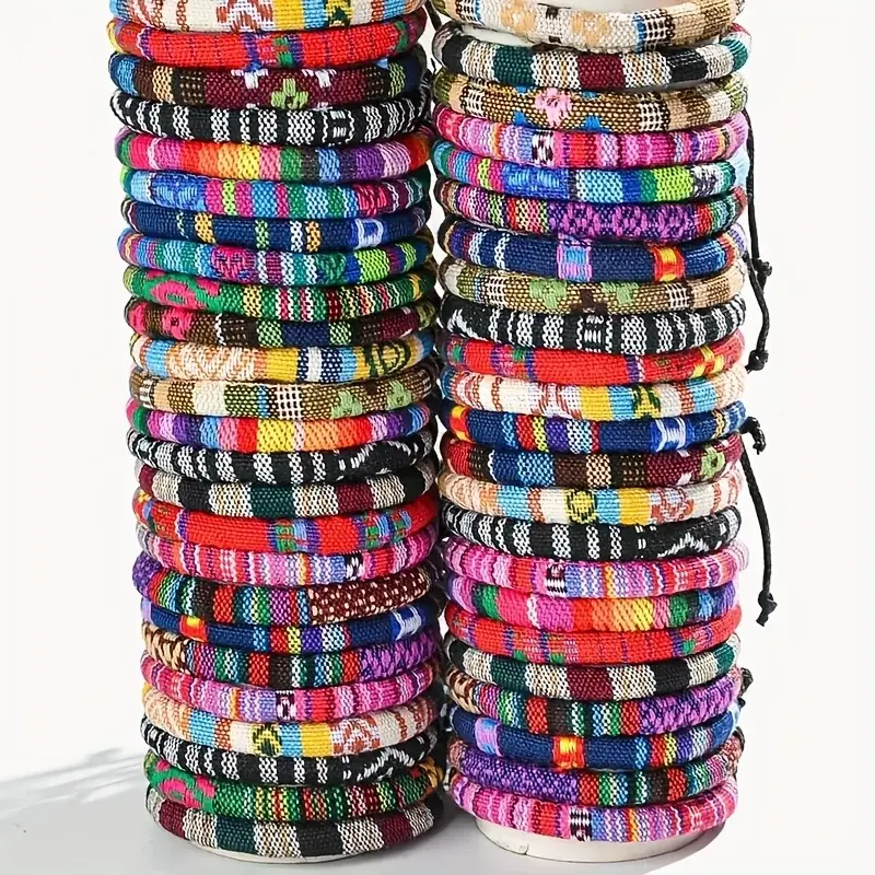 Colorful 12/24/36Pcs Bohemian Handmade Friendship Bracelet Set - Female Bracelet Set | Men's Fashion Jewelry Set | Unique Gift for Friends and Family, College Style Braided Friendship Bracelet; Couple Bracelet, Braided Style, Adjustable Braided Bracelet a