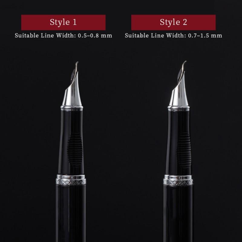Liupintang Fude Nib Calligraphy Fountain Pen – Smooth Writing Pen for Beautiful Handwriting & Signature, Gift Set with 12 Ink Cartridges