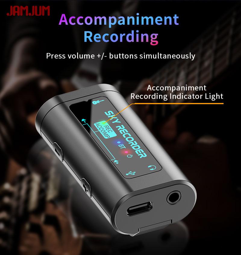 JAMJUM Portable High-Definition Audio Interface Type-C, Compatible with Multiple Systems, Plug-And-Play Guitar Recording Device Audio Equipment
