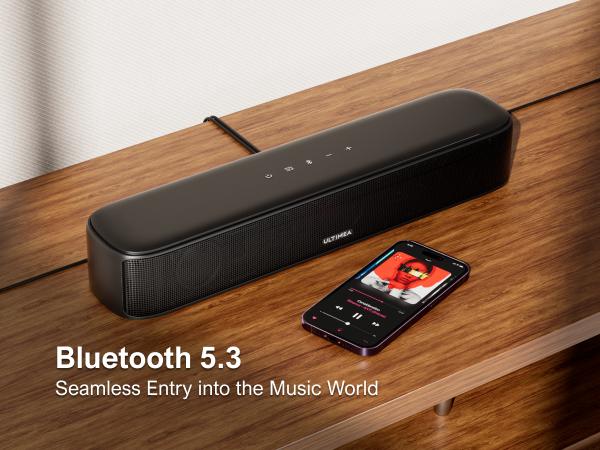 ULTIMEA Aura A40 7.1ch Virtual Surround Soundbar – Entry Level 4 Adjustable Speakers, 121 EQ Presets, Subwoofer, Wall-Mountable Budget Edition.Audio.Smartphone. Bluetooth. Sound Bar. TV