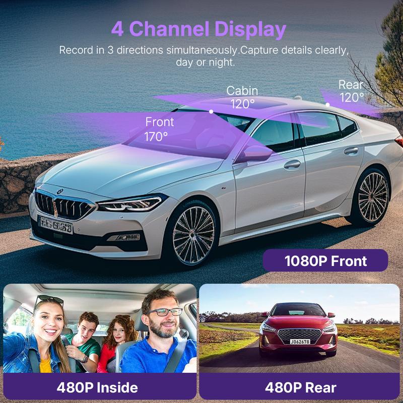 【Clearance Sale】4 Lens Car DVR | 1080P HD & Wide-Angle Night Vision | G-Sensor & Loop Recording — All-in-One Driving Recorder Set. dash dash cam front dashcam Camera shop camaras rear built-in Touch Dual MagSafe video hour park