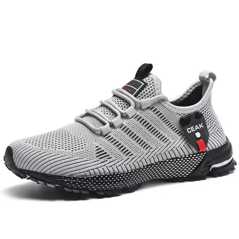 Lightweight FlyKnit Athletic Sneakers, ShockAbsorbing Cushion Trail Walking Shoes, WearResistant AntiSlip Outsole, AllDay Comfort Sport Footwear for Men Women