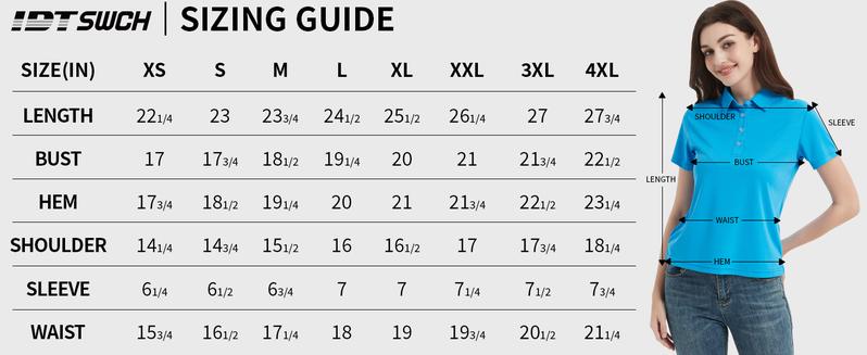 Female Polo Shirts UPF 50+ Sun Protection Short Sleeve Quick Dry Moisture-Wicking Golf Tennis Work Shirt 4 Button Collared Top Casual Outfits XS-4XL