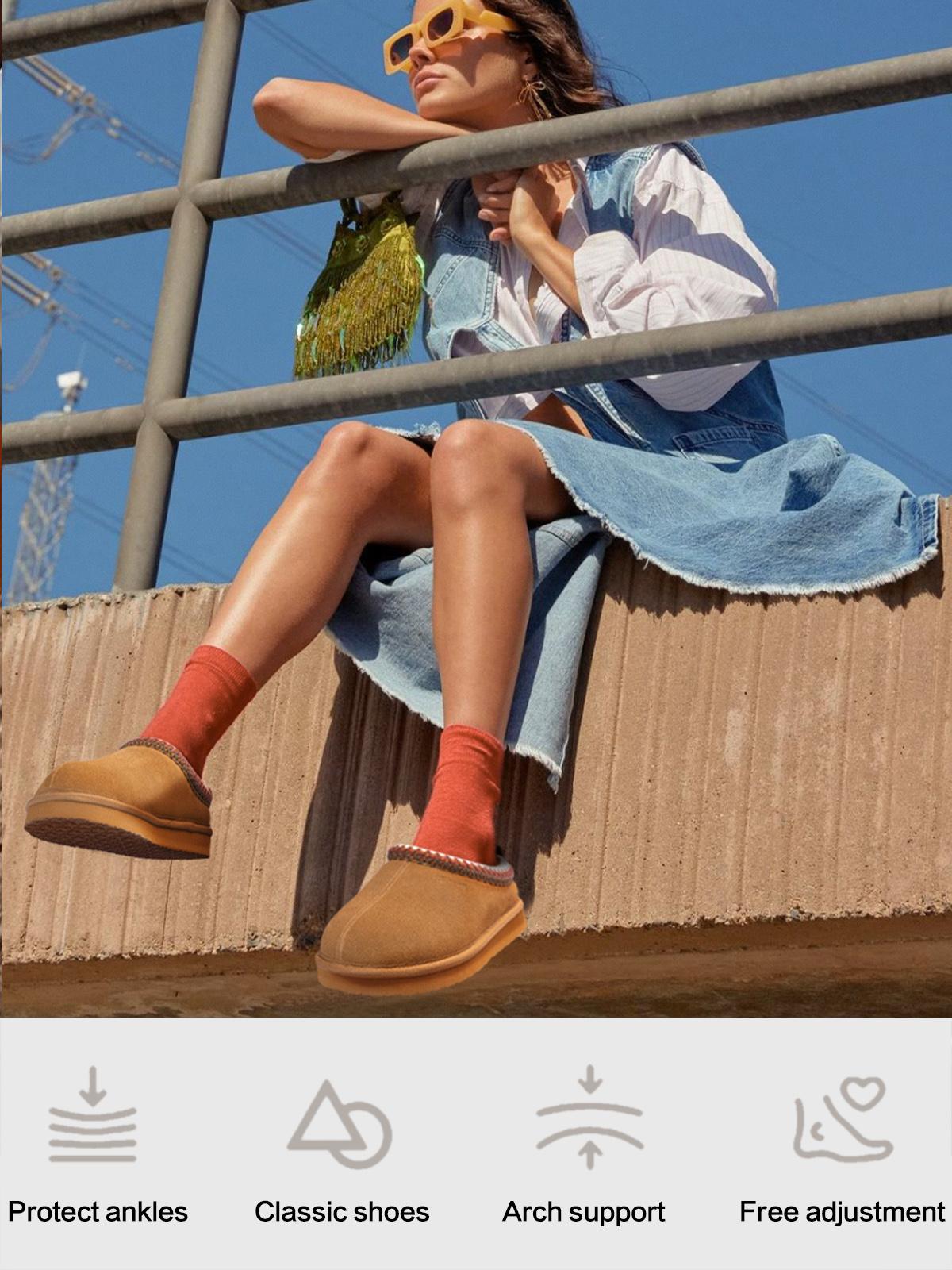 FITORY Platform Slippers for Women, Mini Winter Short Ankle Boots with Fluffy Fur Lining Size 6-11【Plz Size Up】