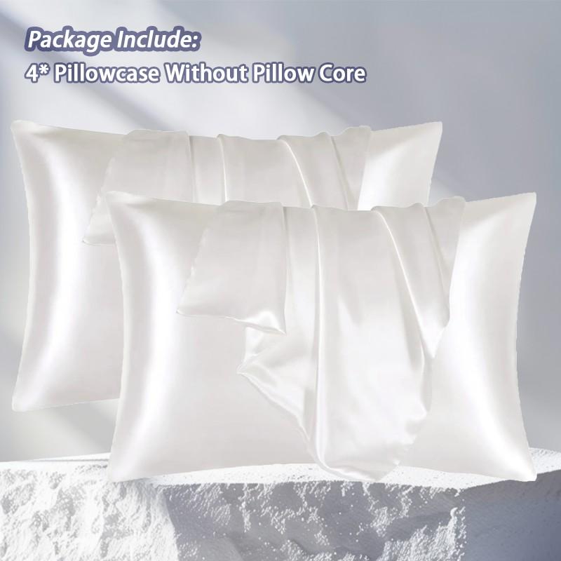 Luxury Satin Pillowcase 2-Piece Set, Solid Color, Soft and Breathable, Helps Protect Hair and Skin, Perfect for Home Decoration.