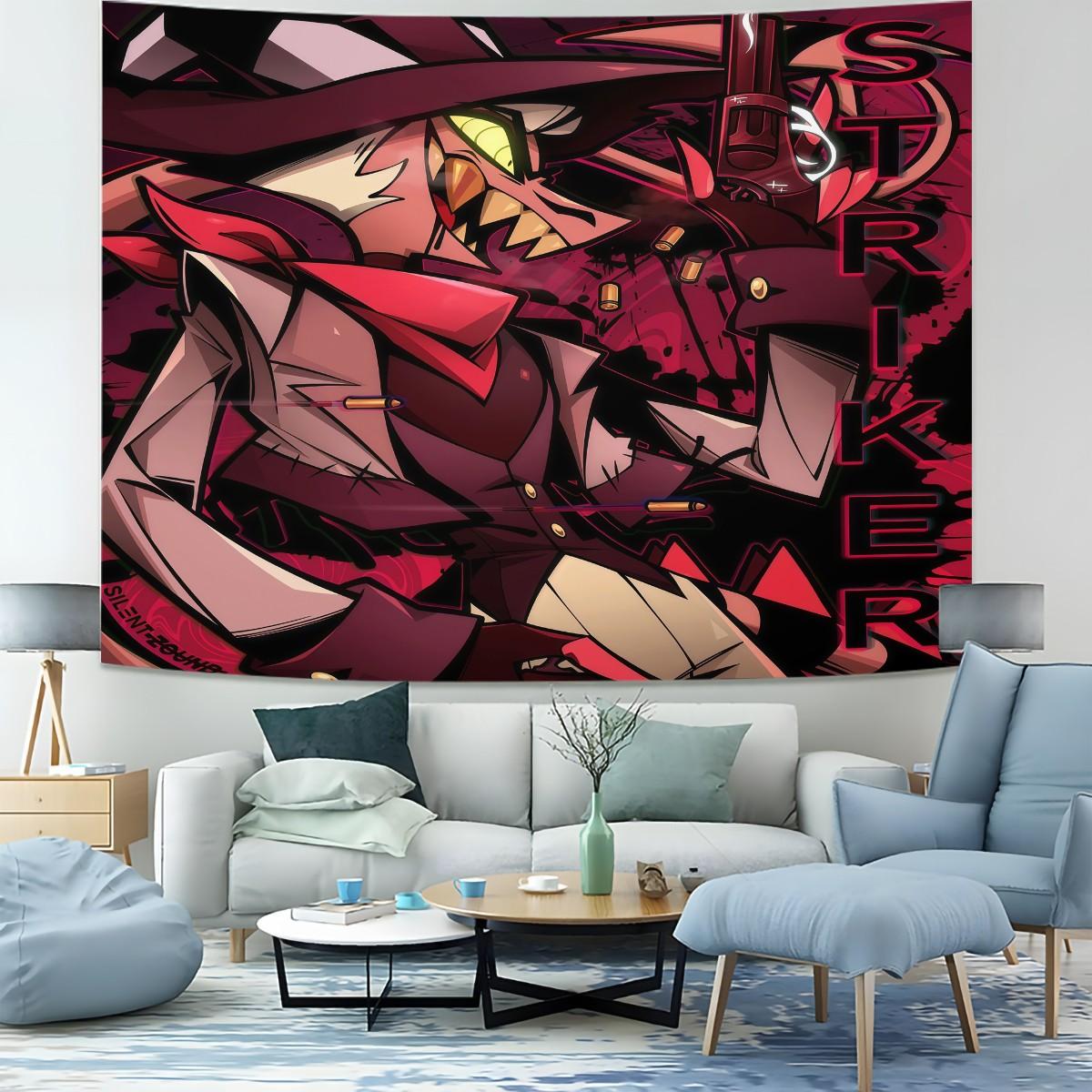 Helluva Boss Patterned Tapestry, Stylish Room Flag, Unique Wall Art For Living Room And Bedroom, Soft And Durable For Kids And Adults Daily Holiday Birthday Gift Bedroom Decor