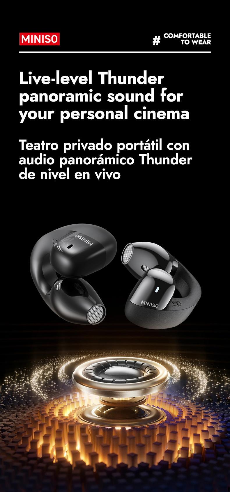 MINISO MS155 OWS Wireless Earphones Bluetooth 5.3 ENC Headphones HiFi Sound Long Playtime Earbuds Waterproof Open Ear Headsets Electronic Audio& Video