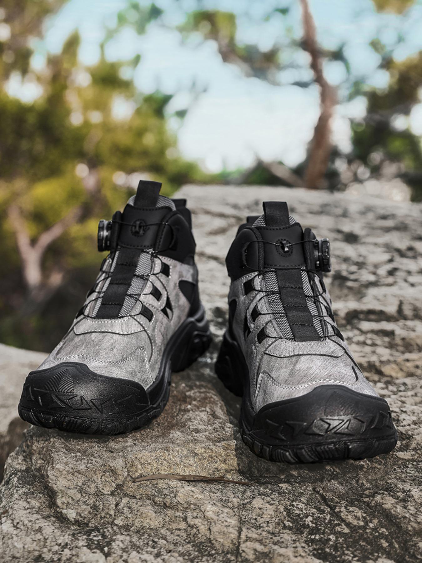 Men's Rotating Buckle Outdoor Hiking Shoes, Fashionable Comfort, Suitable for Outdoor Sports, Daily Wear, Sporty Style, Fall & Winter