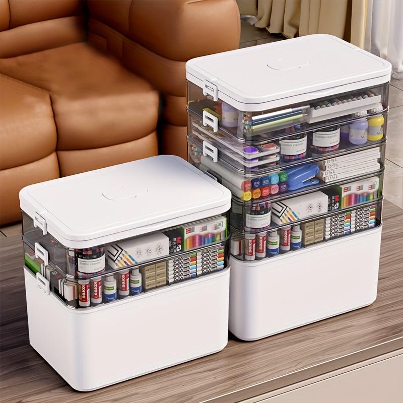 Multifunctional plastic sewing craft tool box, put away tools, suitable for medicine box storage, hair accessories, art supplies craft box, medicine box storage container with handle, cosmetics, tool box, perfect for home storage