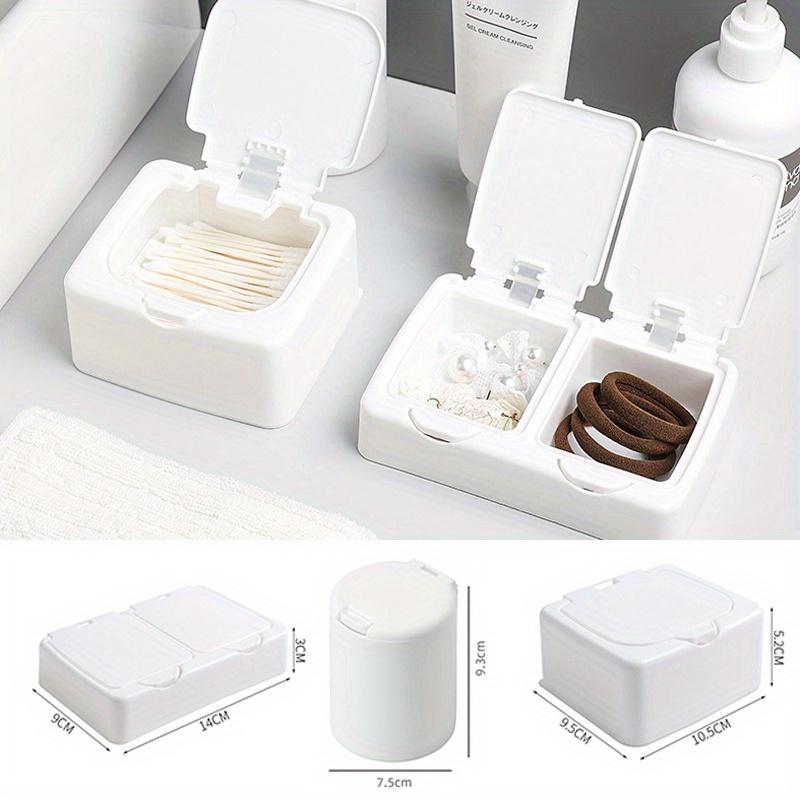 Pop window type storage box Cotton swab box rectangular double grid circular simple storage small objects hair accessories class Durable Storage Organizer
