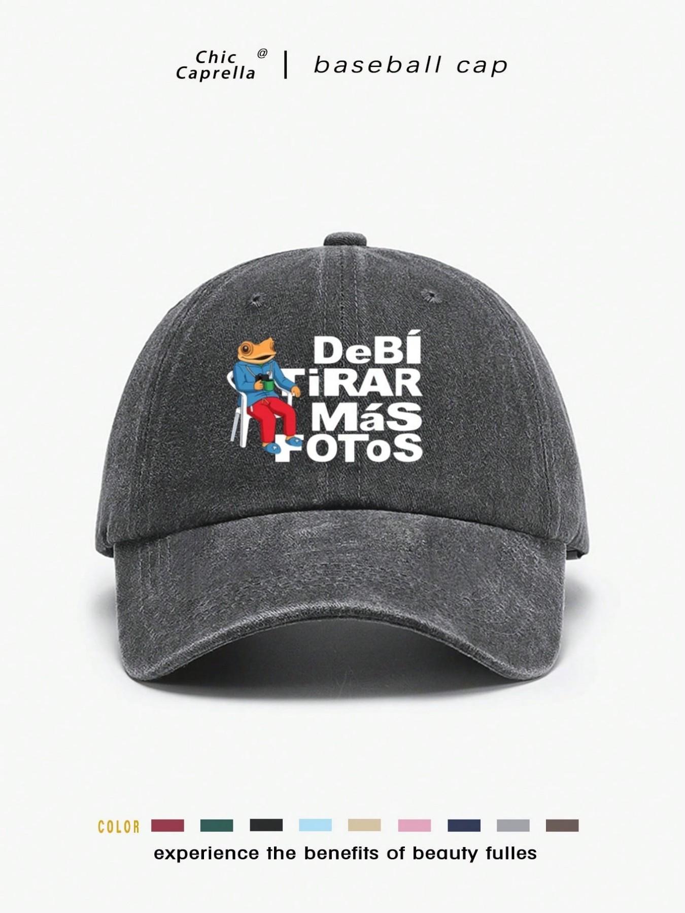 1PC Dtmf Puerto Rico Print Baseball Cap, Casual Vintage Style, Adjustable Lightweight Sun Protection Hat, Ideal for Outdoor Sports & Daily Wear