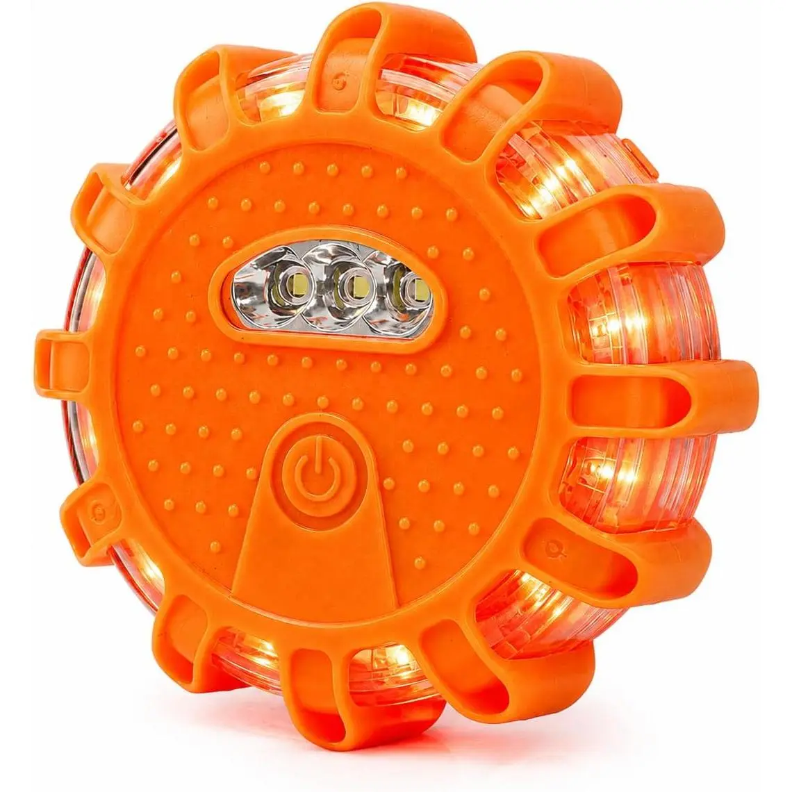 6-Pack LED Road Flares Emergency Lights - 9 Flash Modes, Magnetic Base, Hook, Waterproof Crush-Resistant Safety Beacons for Cars Trucks Boats (Batteries Not Included)