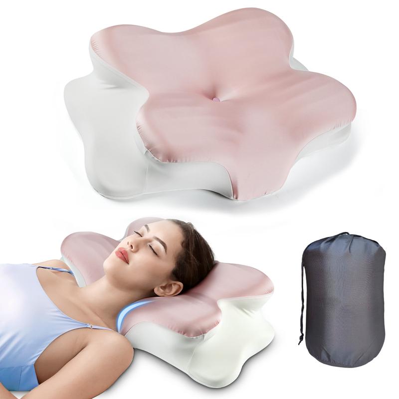 Butterfly-shaped neck pillow with storage bag, Orthopedic Memory Foam pillow with washable silk pillowcase, a perfect gift for birthdays, Valentine's Day, and Christmas, suitable for side, back, and stomach sleepers, home, travel, camping