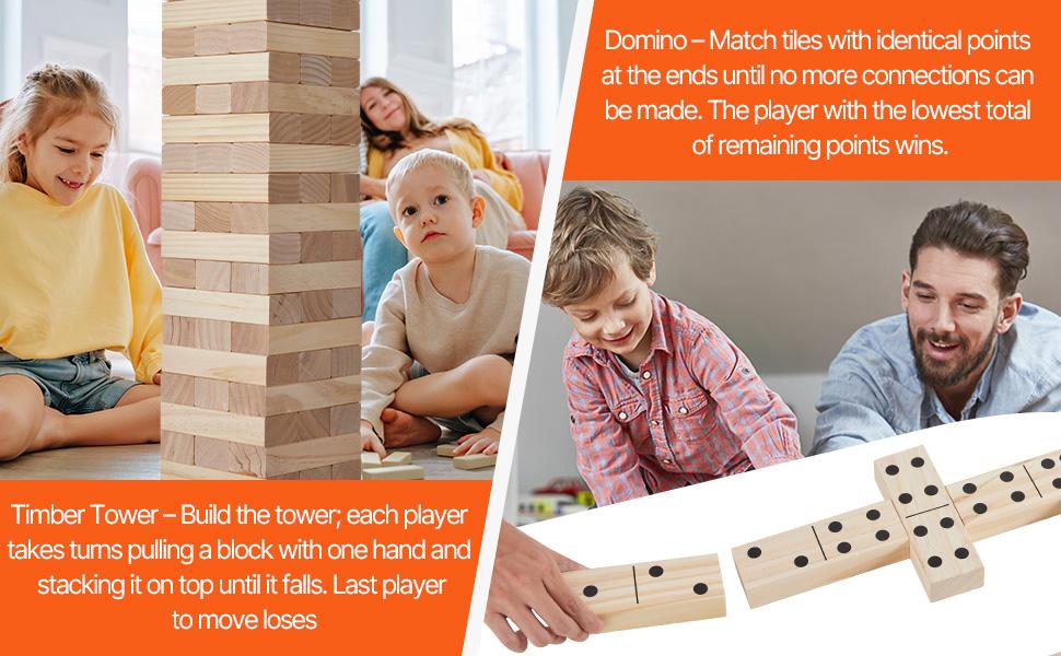 VEVOR Tumbling Timber Toy, 54 Blocks Large Tumble Tower Blocks Game, Pine Wood Tumbling Tower Game with Carry Bag and Scoreboard, Wooden Stacking Game, Tumble Tower Family Games for Indoor/Outdoor VEVOR Tumbling Timber Toy, 54 Blocks Large Tumble Tower Blocks Game, Pine Wood Tumbling Tower Game with Carry Bag and Scoreboard, Wooden Stacking Game, Tumble Tower Family Games for Indoor/Outdoor