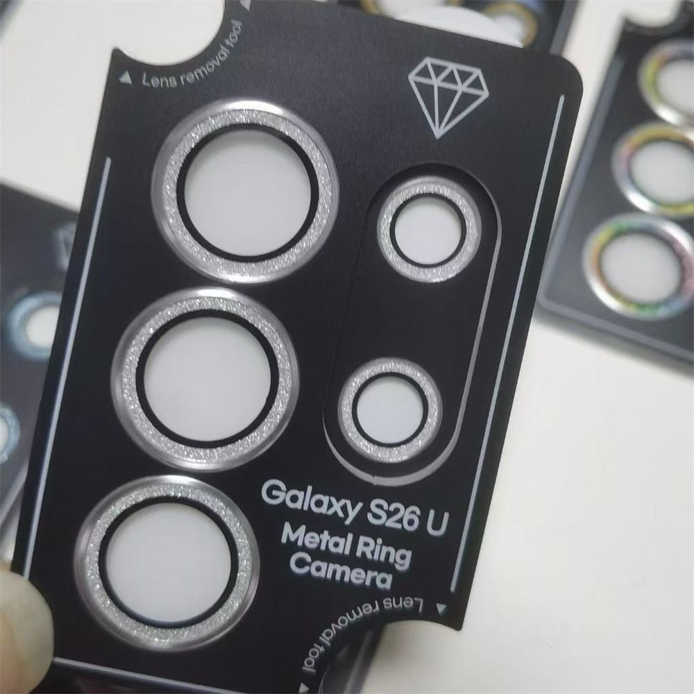 Glitter Bling Metal Lens Ring Glass for Samsung Galaxy S26 S25 S24 Ultra Camera Lens Protector Covers on Galaxy S26 S25 S24 Plus