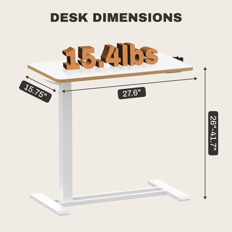 【TikTokShopBlackFriday】FLEXISPOT Mobile Adjustable Overbed Table, Bedside Standing Desk with Wheels, Rolling Laptop & Computer Cart, Portable Workstation for Home, Office, Bedroom, Hospital, Dorm, with Tiltable & Foldable Options