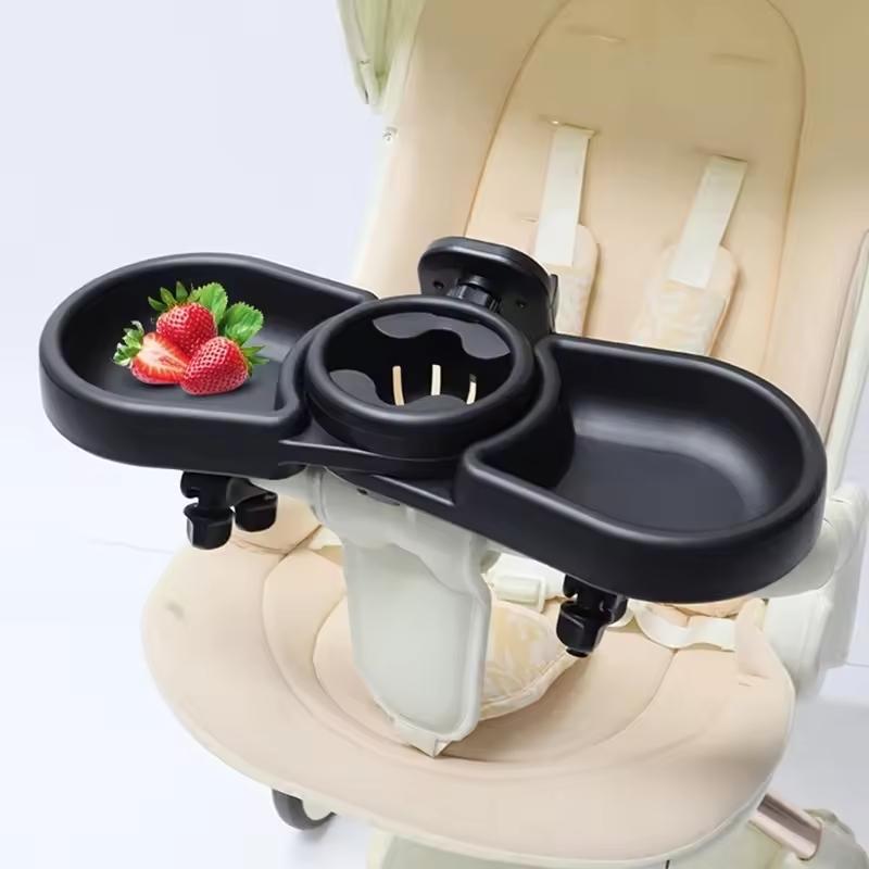 Universal Stroller Snack Tray with Phone Holder & Cup Holder, Adjustable Baby Stroller Accessory Tray, 2-in-1 Stroller Organizer for Snacks, Drinks & Phone, Fits 99% Strollers