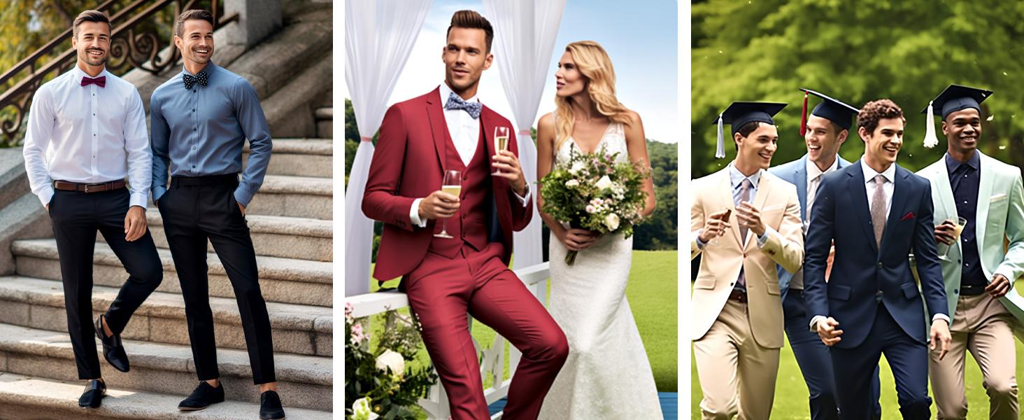 GINGTTO Mens Dress Pants Slim Fit Stretch Formal Pants for Men