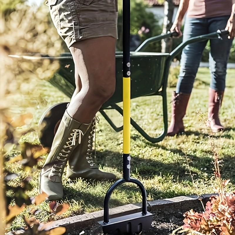 Manual Trimming Shovel with Handle, Semi-Circular Lawn Edging Tool, Serrated Hand Lawn Edging Tool for Step Trimming, 1pc Gardening Tool, Lawn Edger Tool