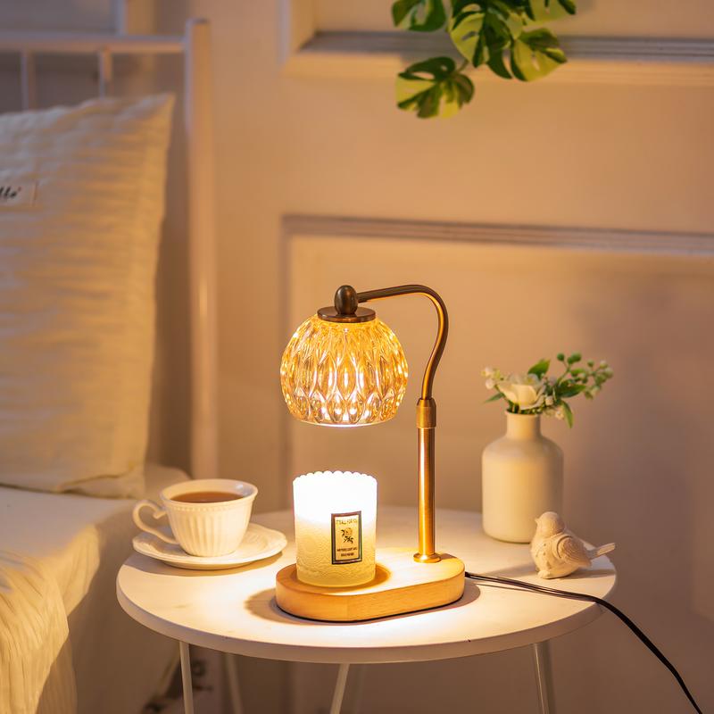 Candle Warmer Lamp with Timer: Dimmable Desk Lamp, for Scented Candle Jar Gift for Women Fragrance Vintage Home Decor Adjustable Height Dimmable Light Electric Melter with 2 Bulbs, Candle Heater, Valentine's Day gift
