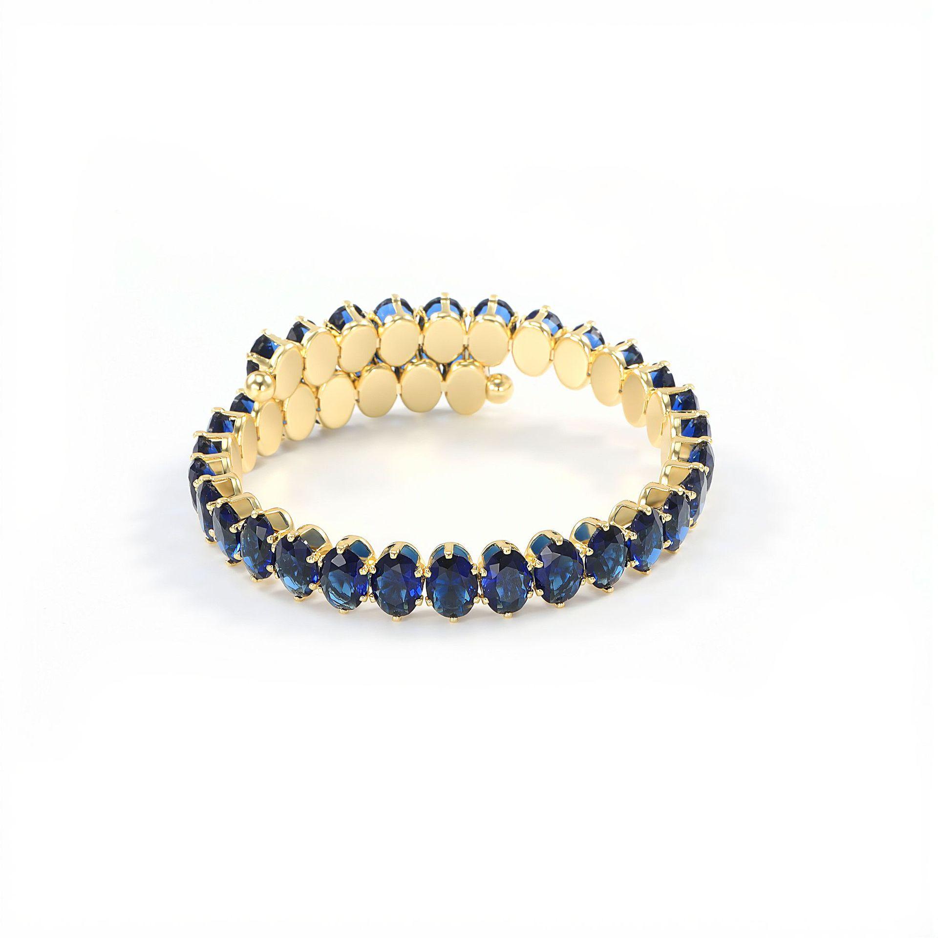 Fashion Copper Alloy Open Cuff Bangle for Women, Luxury Adjustable Iced Out CZ Stretch Bracelet, Elegant High-End Jewelry, Perfect Birthday & Holiday Gift