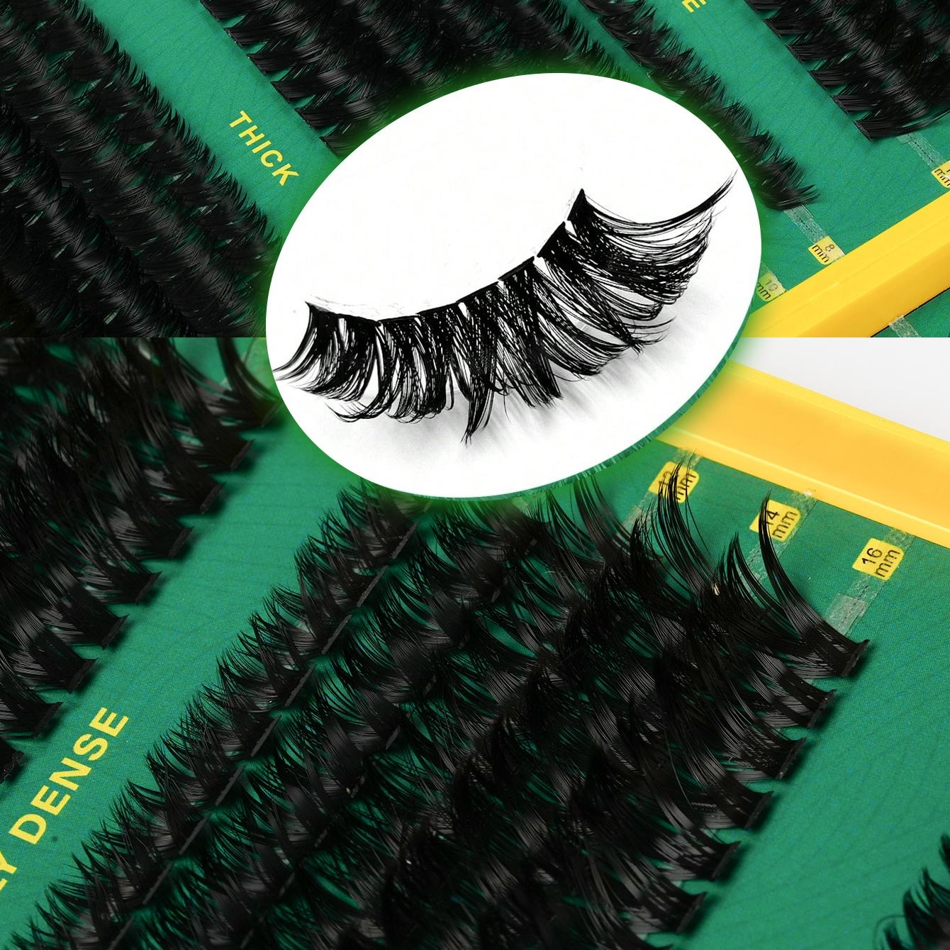 540pcs Lash Extension Kit with Glue, Tweezers, Remover, Eyelash Extensions, D Curl Mixed 8-16mm, 60D+80D+100D, Home Use, Beginner Friendly Eyelashes