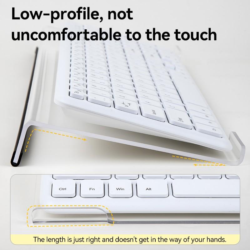 Transparent Acrylic Keyboard Stand with Silicone Anti Slip Strip, 1 Count Keyboard Wrist Rest, Desk Organizer for Office Home School Dormitory, Durable Keyboard Accessories