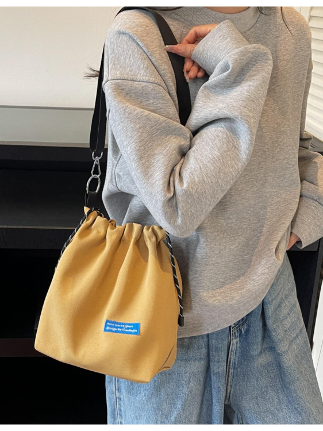 New Single Shoulder Crossbody Bag, Trendy Drawstring Bucket Bag for Men and Women, Unisex Small Versatile Waist Pack