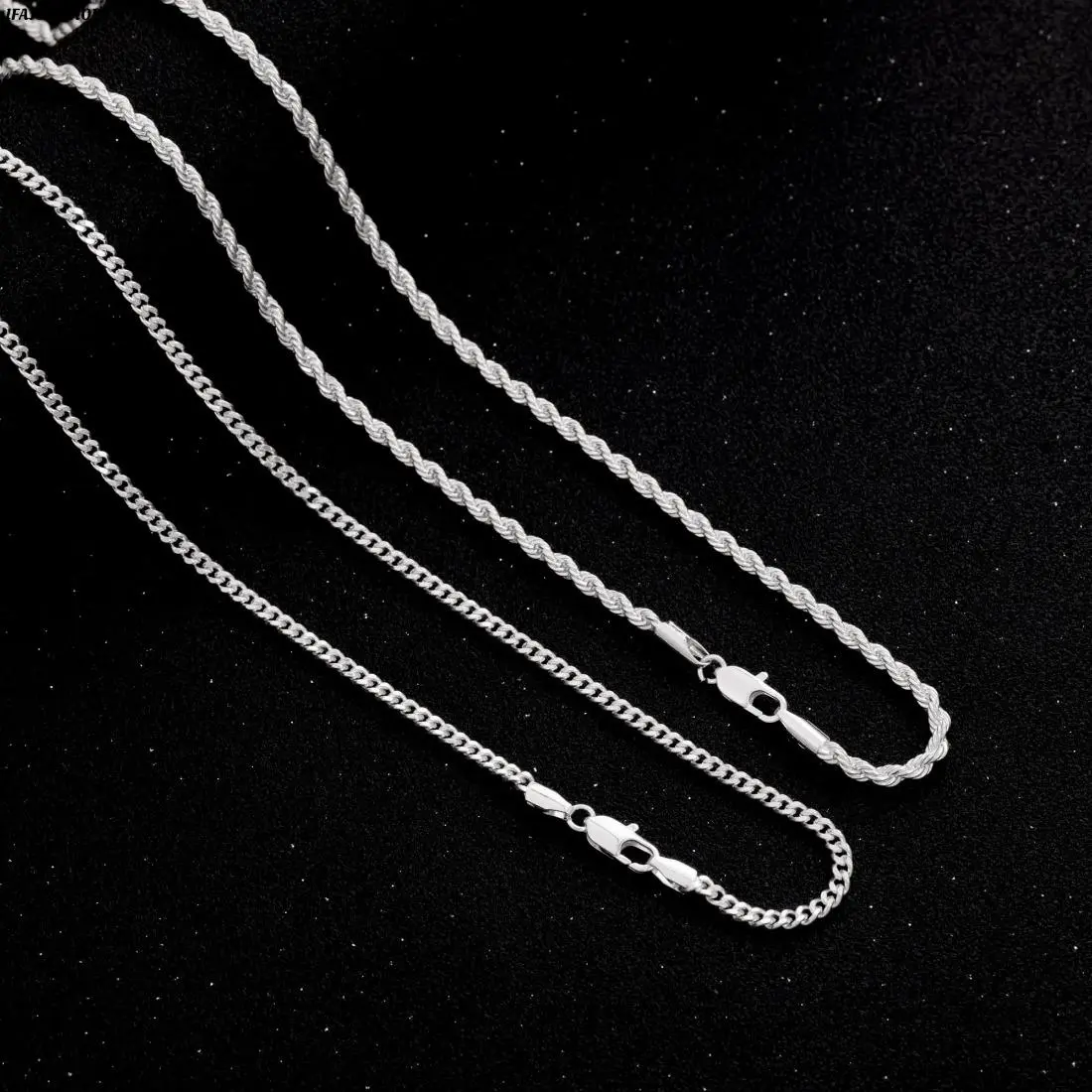 Men’s 2 Piece Layered Chain Necklace Set, 3mm Cuban Link & Rope Chain Combo Silver Jewelry, Trendy Streetwear Style Long Chain Accessories for Men, Stylish Minimalist Necklace Set for Birthday Gift, Anniversary Gift, Date Night & Everyday Wear