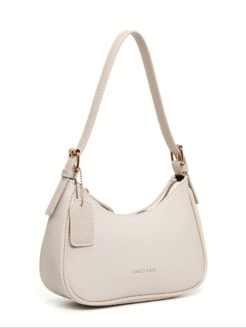 Women's Plain PU Leather Messenger Bag, Y2K Style, Adjustable Straps, Vintage Fashion Crossbody Bag, Casual Office Handbag, Fashionable Crossbody Bag