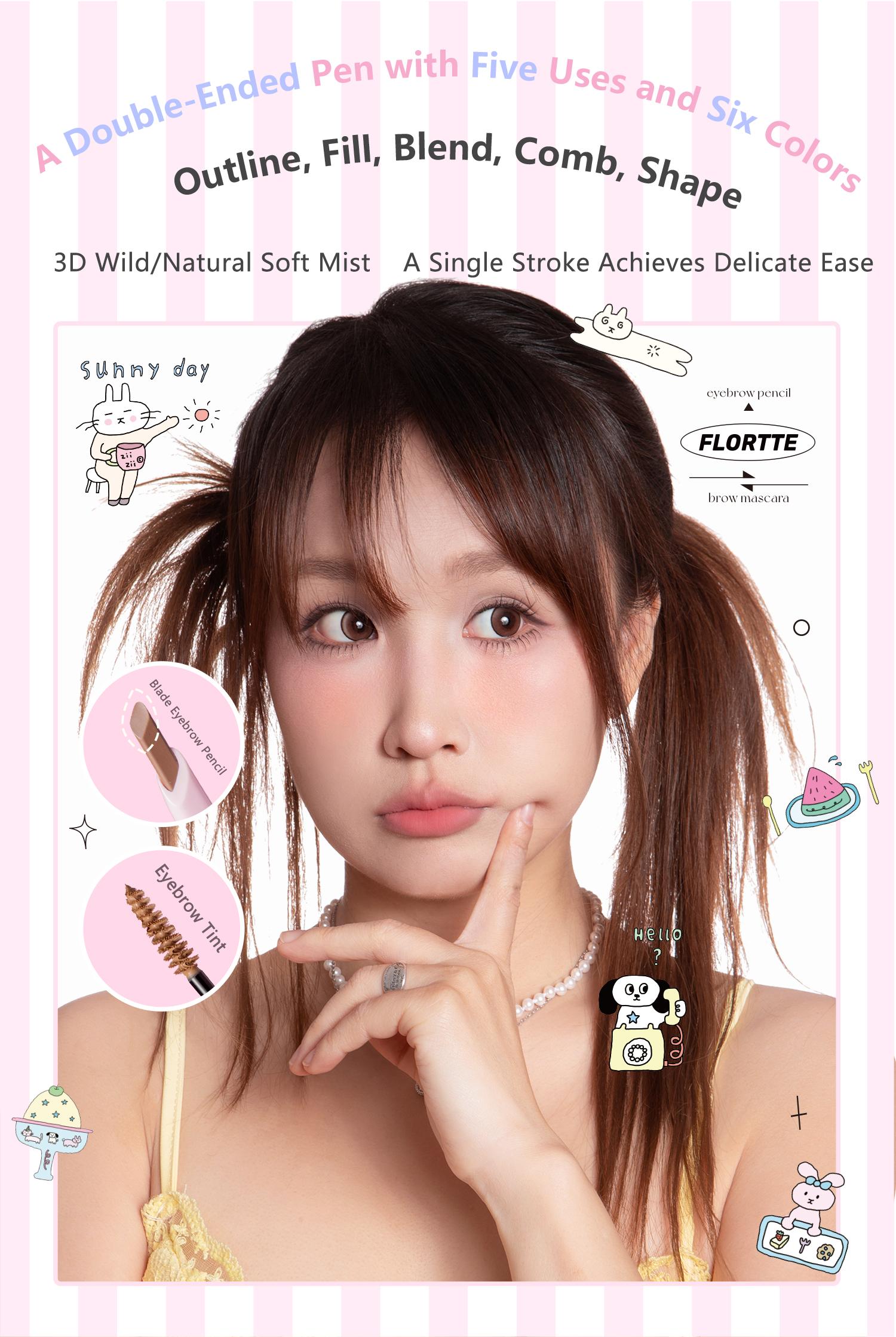 FLORTTE Good Friends Club Eyebrow Pencil ＆ Brow Mascara eyebrow tint Cosmetic